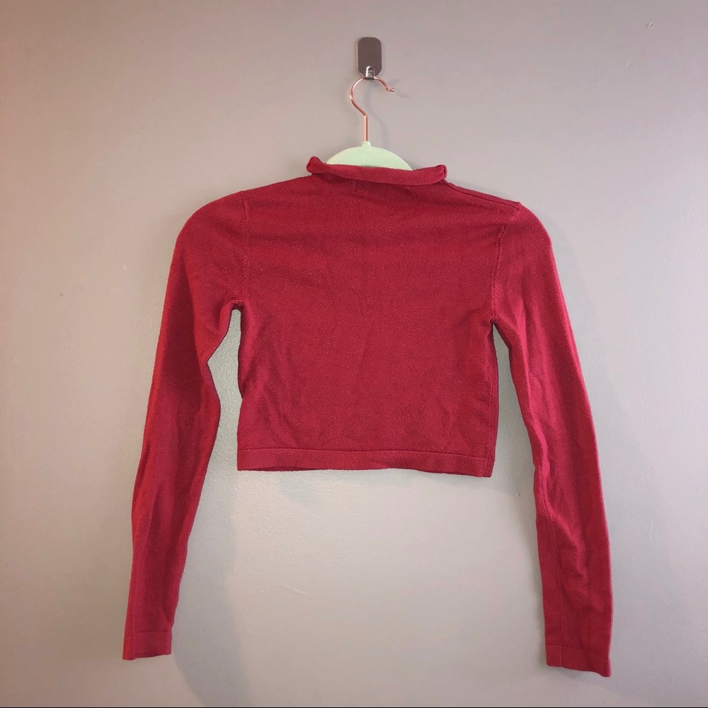 F21 Mock Neck Cropped Sweater Size S